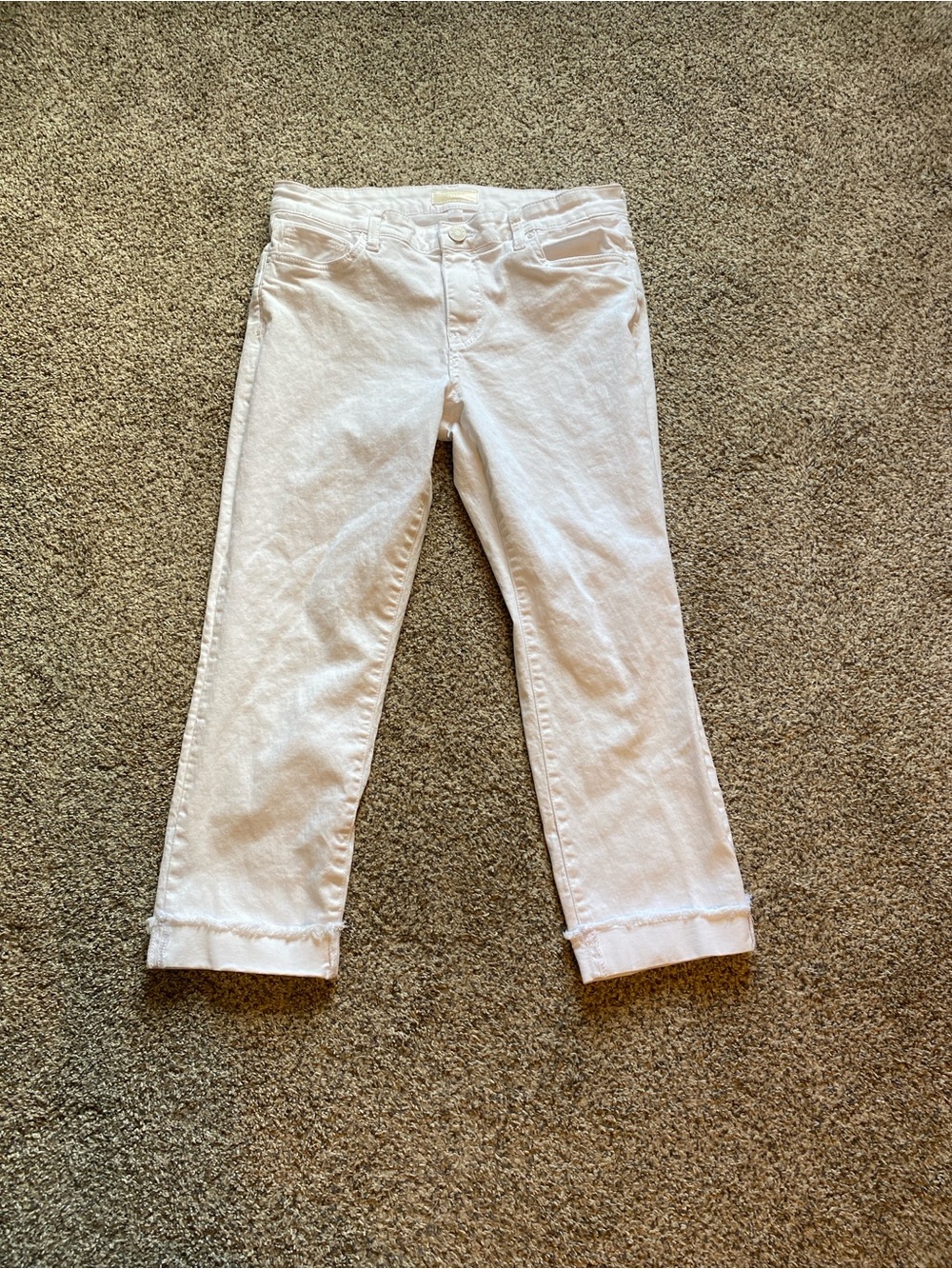 Kut from the Kloth Women’s White Cropped Roll-Hem Pants Size 10